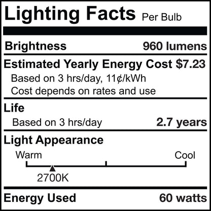BULBRITE KRYPTON/XENON T3 CANDELABRA SCREW (E12) 60W DIMMABLE LIGHT BULB 2700K/WARM WHITE 2PK (473061)