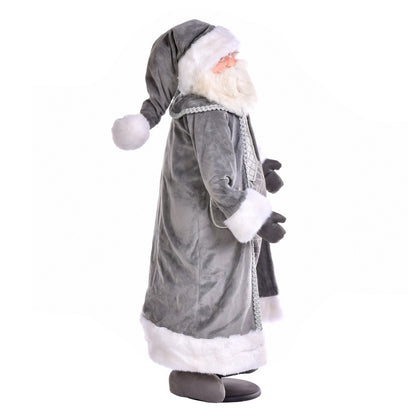 Vickerman 36" Silver Sleigh Bells Santa Doll with Stand