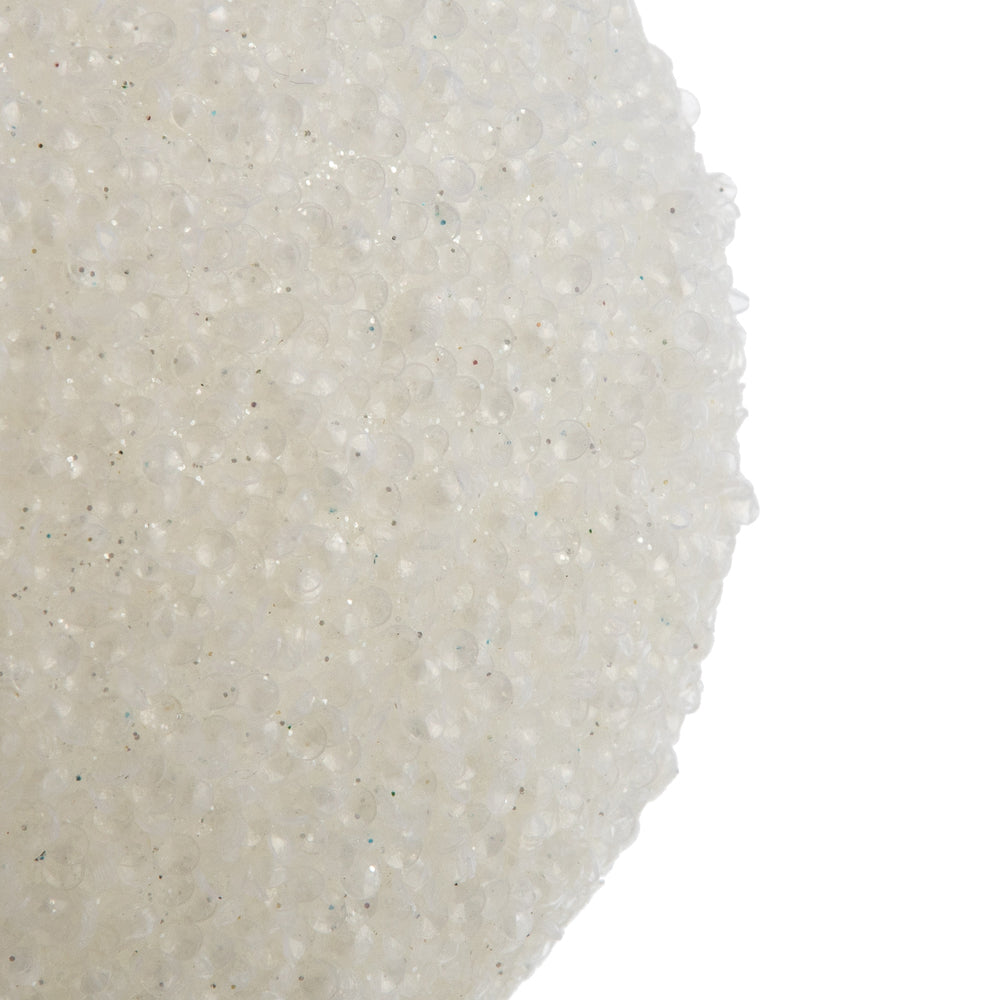 Vickerman 4" White Beaded Ball Ornament 6 per Bag