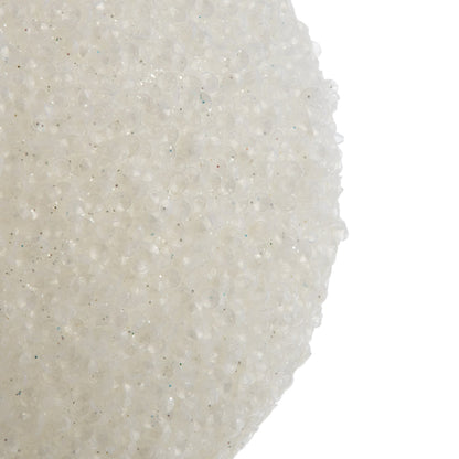 Vickerman 4" White Beaded Ball Ornament 6 per Bag