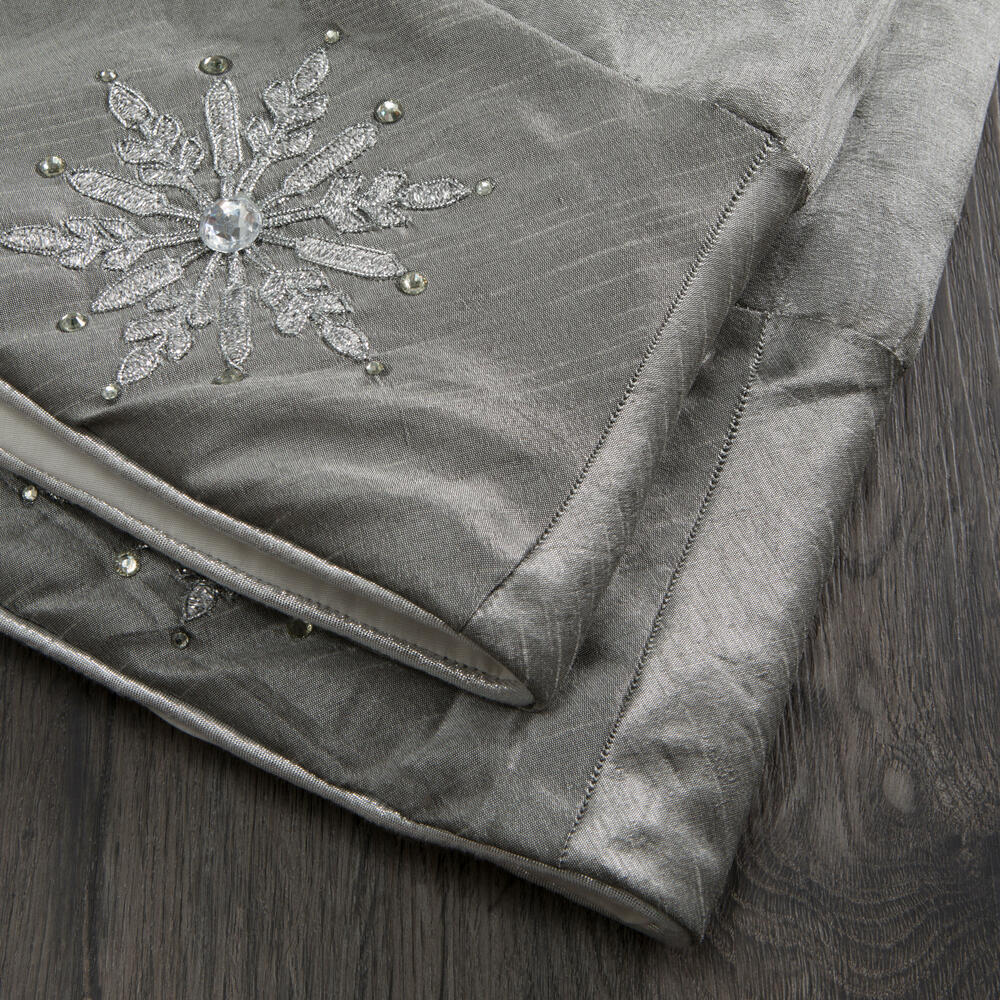 Vickerman 52" Silver Snowflake Christmas Tree Skirt