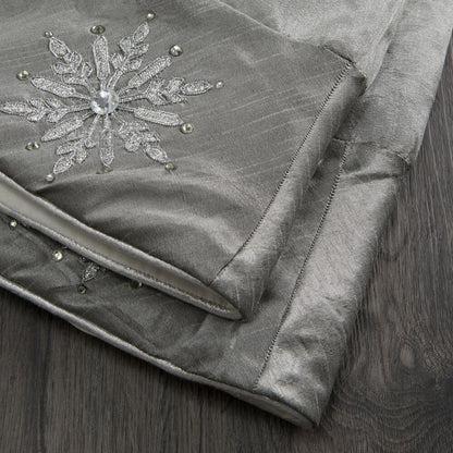 Vickerman 52" Silver Snowflake Christmas Tree Skirt