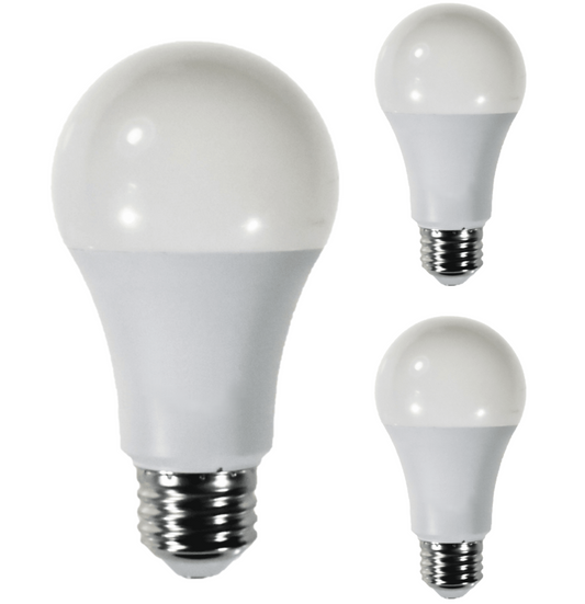 Damar A19 LED Light Bulb 16W 1600 Lumen E26 Medium Base 4000K Cool White for Bedroom Living Room Lamp Home Light Bulb 120V CRI80 230° Beam Angle Damp Rated White Finish Pack of 3