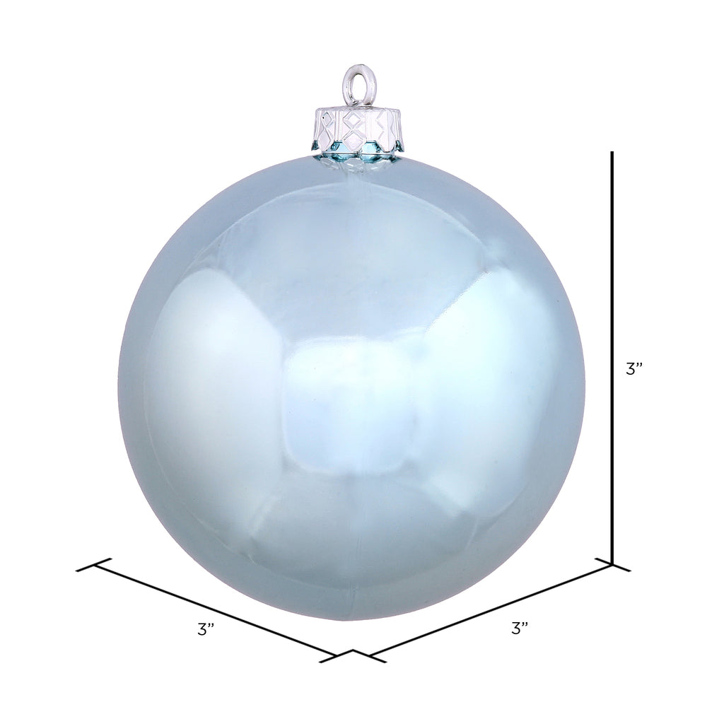 Vickerman 3" Baby Blue Shiny Ball Ornament 32 per Box