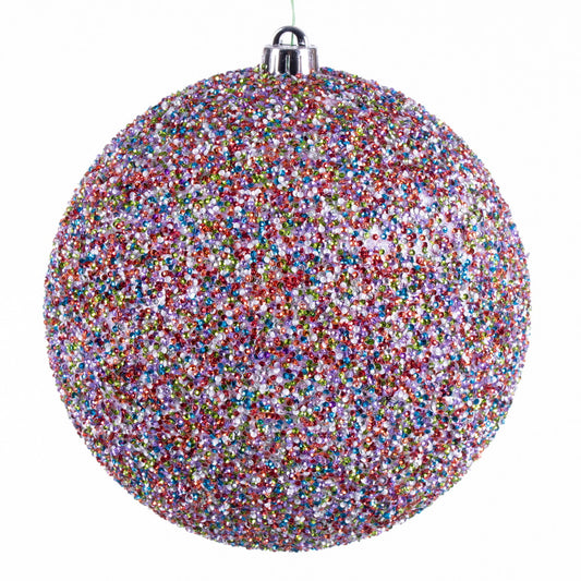 Vickerman 8" Multi-Colored Beaded Ball Ornament 2 per Bag