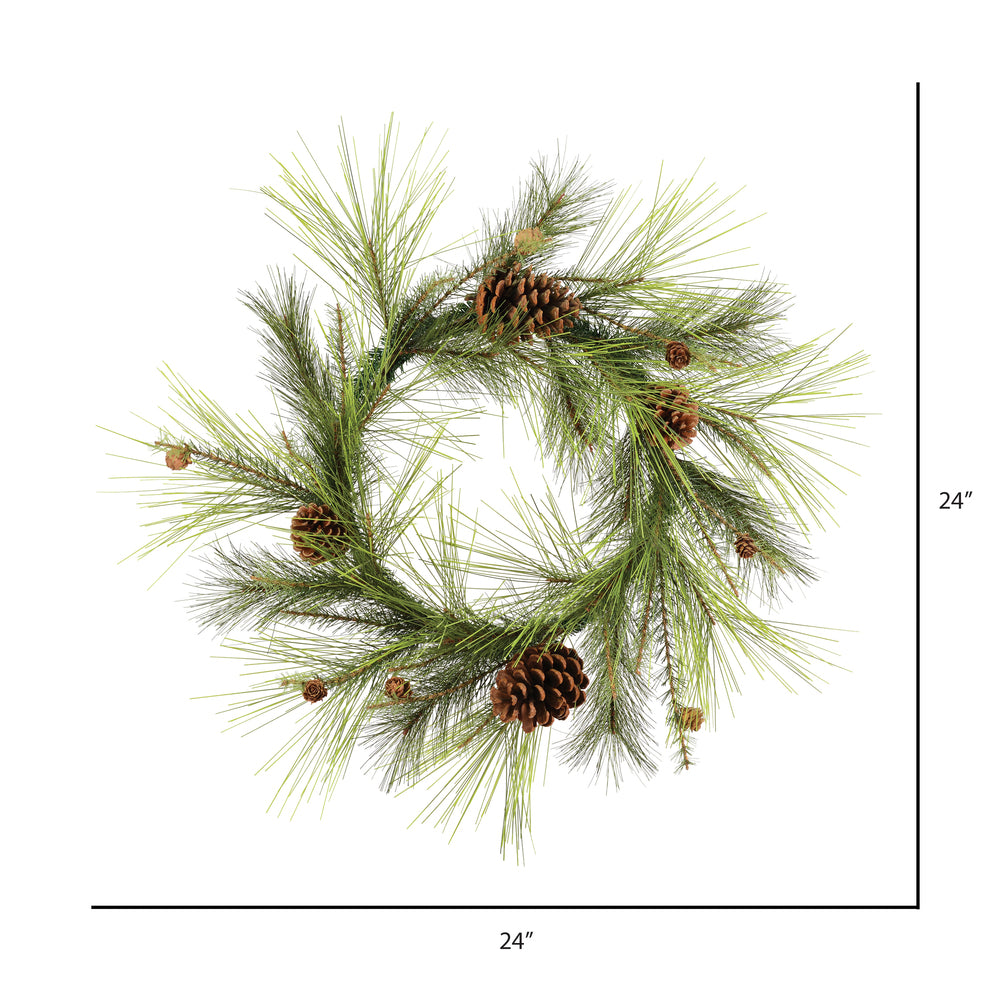 Vickerman 24" Larkspur Pine Artificial Christmas Wreath Unlit