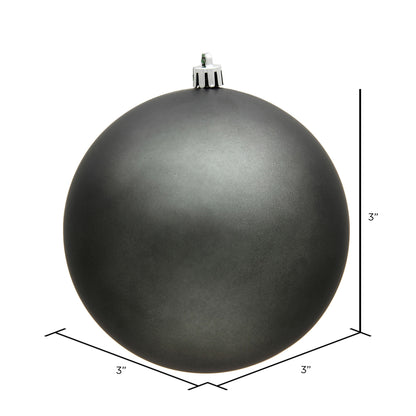 Vickerman 3" Pewter Matte Ball Ornament 12 per Bag