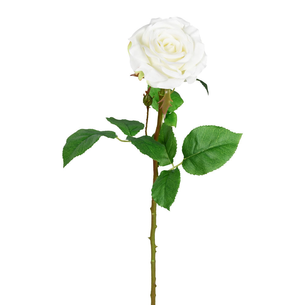 Vickerman 26" Artificial White Rose Stem 6 per Bag