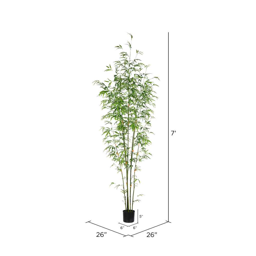 Vickerman 7' Artificial Potted Mini Bamboo Tree.