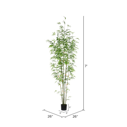 Vickerman 7' Artificial Potted Mini Bamboo Tree.