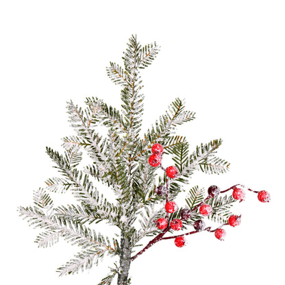 Vickerman 5.5' x 24" Frosted Berry Potted Pine Artificial Christmas Tree Unlit