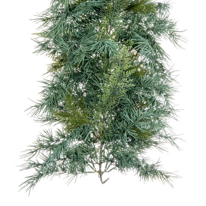 Vickerman 6' X 14" Artificial Mixed Fern Cedar Doublesided Garland