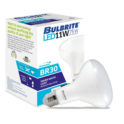 Bulbrite 772858 LED Filament 11 Watt Dimmable BR30 Light Bulb with Frost Glass Finish and Medium (E26) Base - 2700K (Warm White Light), 1000 Lumens