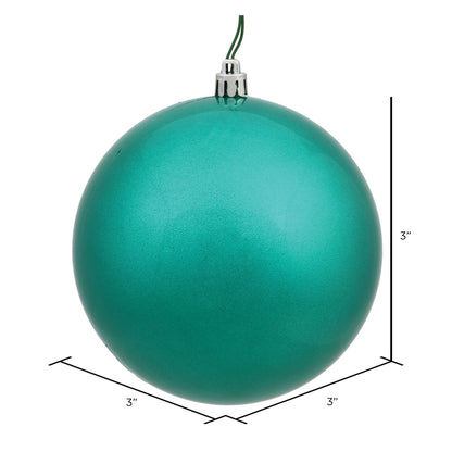 Vickerman 3" Teal Glitter Ball Ornament 12 per Bag