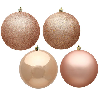 Vickerman 3" Rose Gold 4-Finish Ball Ornament Assortment 16 per Box
