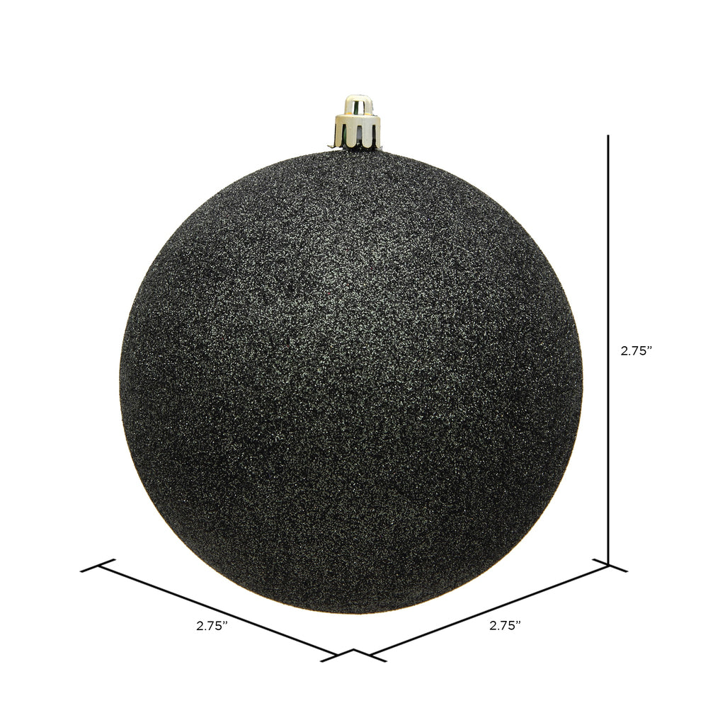 Vickerman 2.75" Gunmetal Glitter Ball Ornament 12 per Bag