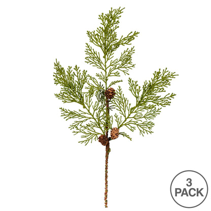Vickerman 20" Cedar Pinecone Artificial Christmas Spray. Includes 3 sprays per pack.