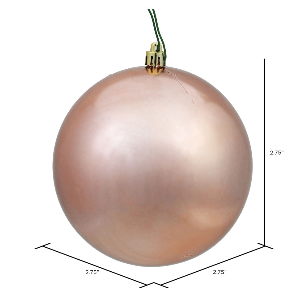 Vickerman 2.75" Rose Gold Shiny Ball Ornament 12 per Bag