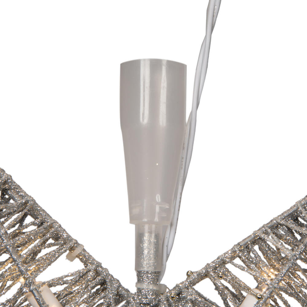 Vickerman 10 Light x 12.5" LED Silver 5 Point Star Tree Top Warm White LED Mini Lights.