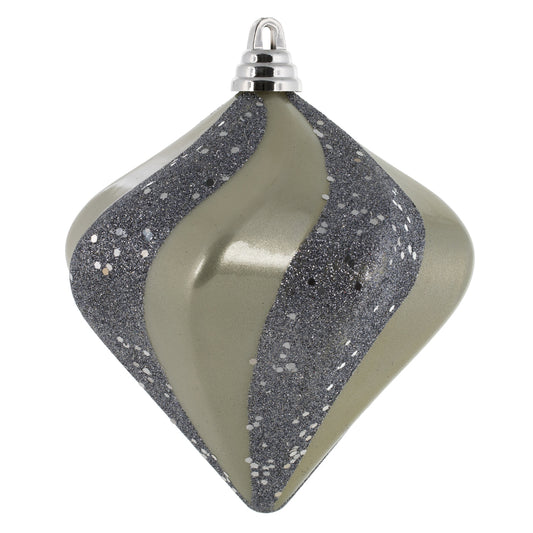 Vickerman 6" Limestone Candy Glitter Swirl Diamond Christmas Ornament