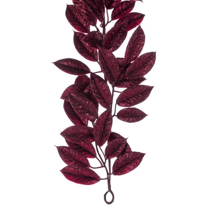 Vickerman 6' Burgundy Artificial Gardenia Glitter Garland.