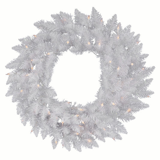 Vickerman 30" Sparkle White Spruce Artificial Christmas Wreath Clear Dura-lit Incandescent Lights