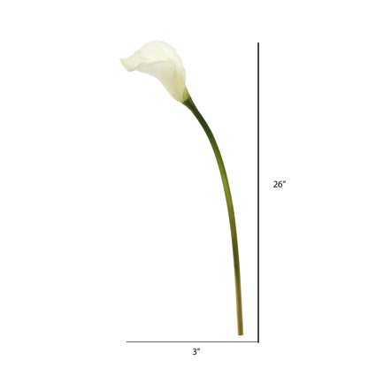 Vickerman 26'' Artificial White Calla Lily Stem 6 per Bag.