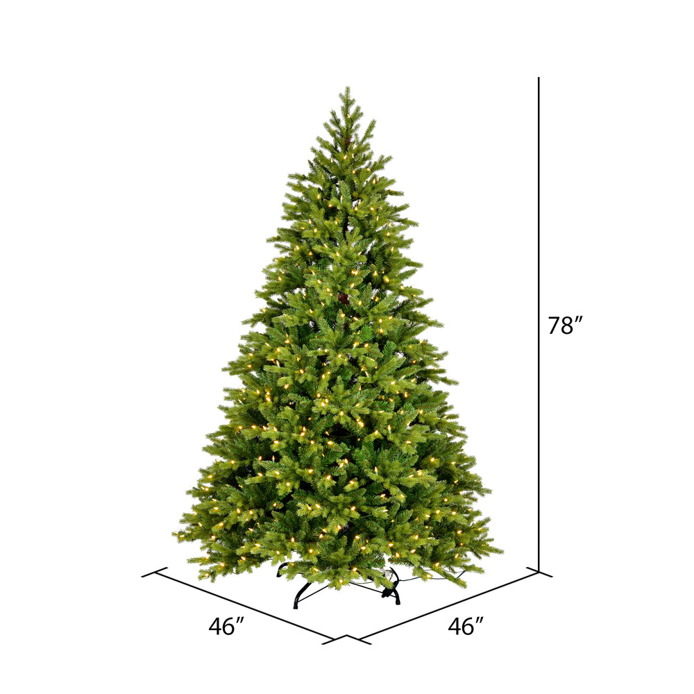 Vickerman 6.5' x 46" Porthill Pine Artificial Christmas Tree Warm White Dura-lit LED Lights