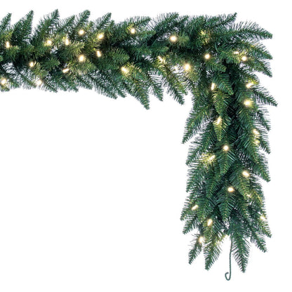 Vickerman 50' Camdon Fir Artificial Christmas Garland Warm White LED Mini Lights