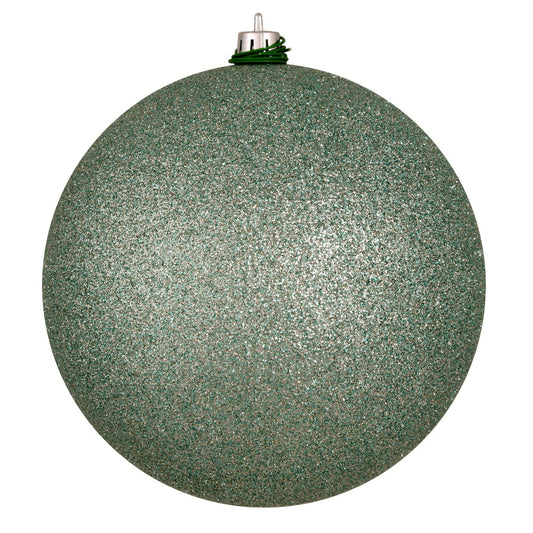 Vickerman 8" Frosty Mint Glitter Ball Ornament