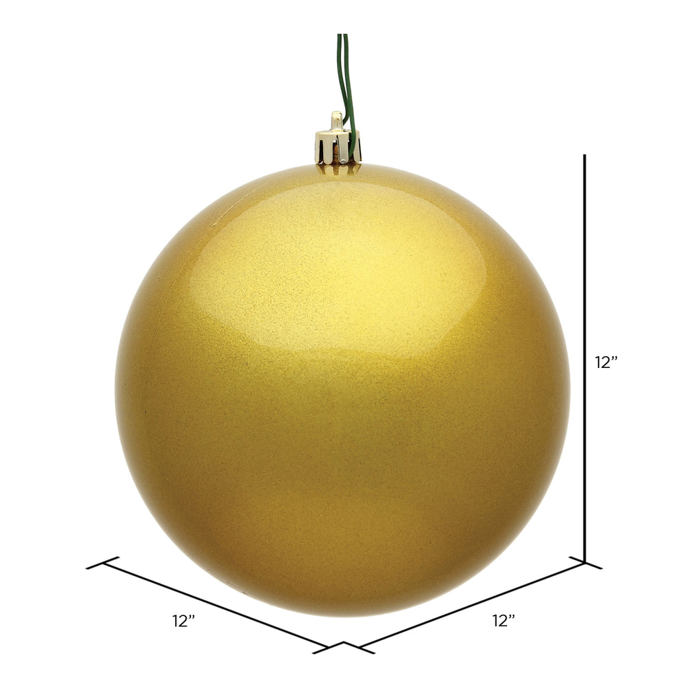 Vickerman 12" Gold Candy Ball Ornament