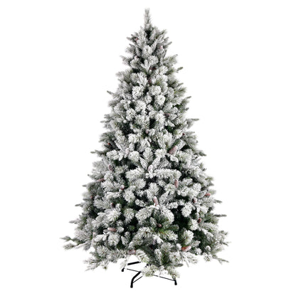 Vickerman 4.5' x 34" Flocked Ellis Pine Artificial Christmas Tree Unlit