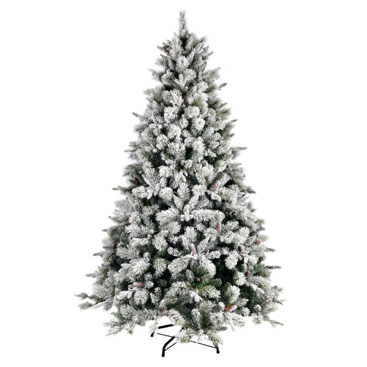 Vickerman 4.5' x 34" Flocked Ellis Pine Artificial Christmas Tree Unlit