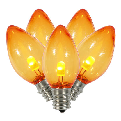 Vickerman C7 Transparent Plastic LED Orange Dimmable Bulb E12 Nickel Base 25 per bag