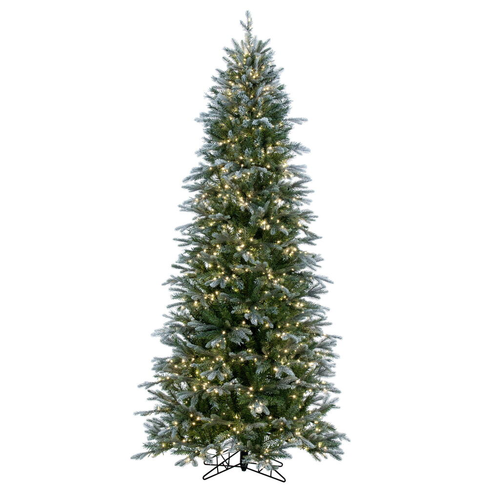 Vickerman 7.5' x 44" Frosted Douglas Fir Artificial Pre-Lit Christmas Tree Warm White 3mm LED Lights.
