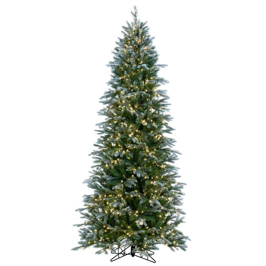 Vickerman 7.5' x 44" Frosted Douglas Fir Artificial Pre-Lit Christmas Tree Warm White 3mm LED Lights.