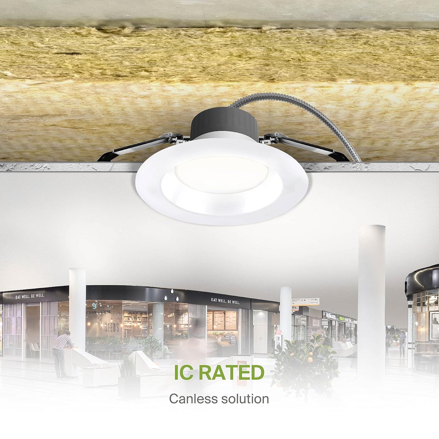 ASD Lighting LED Commercial Downlight 6inch 10/15/22W 120-277V 0-10V Dimmable 2700/3000/3500/4000/5000K White UL ES