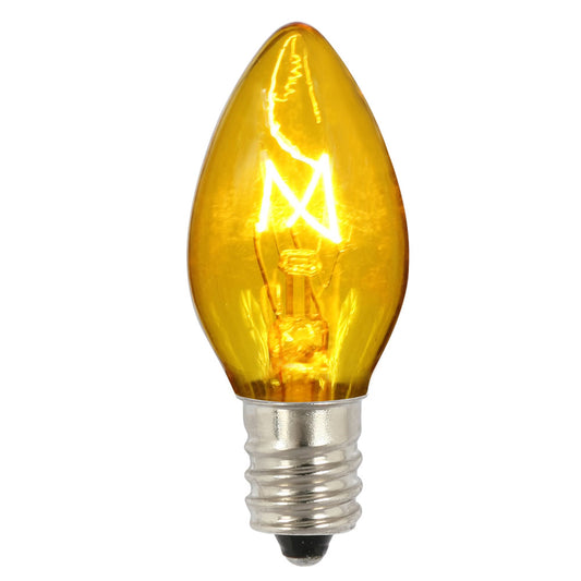 Vickerman C7 Transparent Yellow Twinkle Replacement Bulb 5 watts 120 Volt box of 25