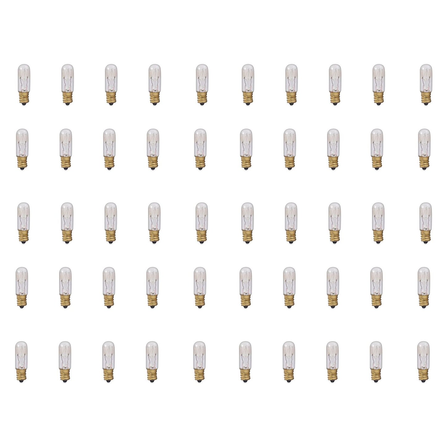 BULBRITE INCANDESCENT T4 CANDELABRA SCREW (E12) 6W DIMMABLE LIGHT BULB 2700K/WARM WHITE 50PK (708106)