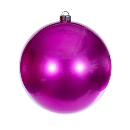 Vickerman 8" Hot Pink Candy Ball Ornament 1 per bag.