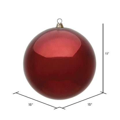 Vickerman 15.75" Burgundy Shiny Ball Ornament