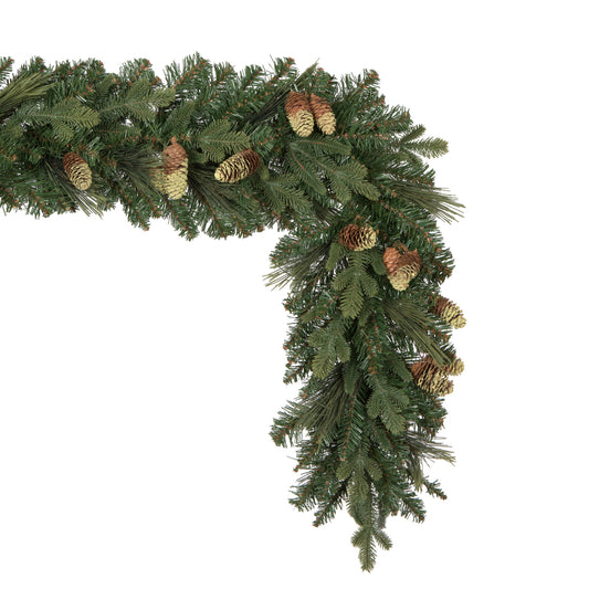 Vickerman 9' x 14" Emerald Mixed Fir Artificial Christmas Garland Unlit