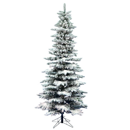 Vickerman 10' Flocked Utica Fir Slim Artificial Christmas Tree Unlit