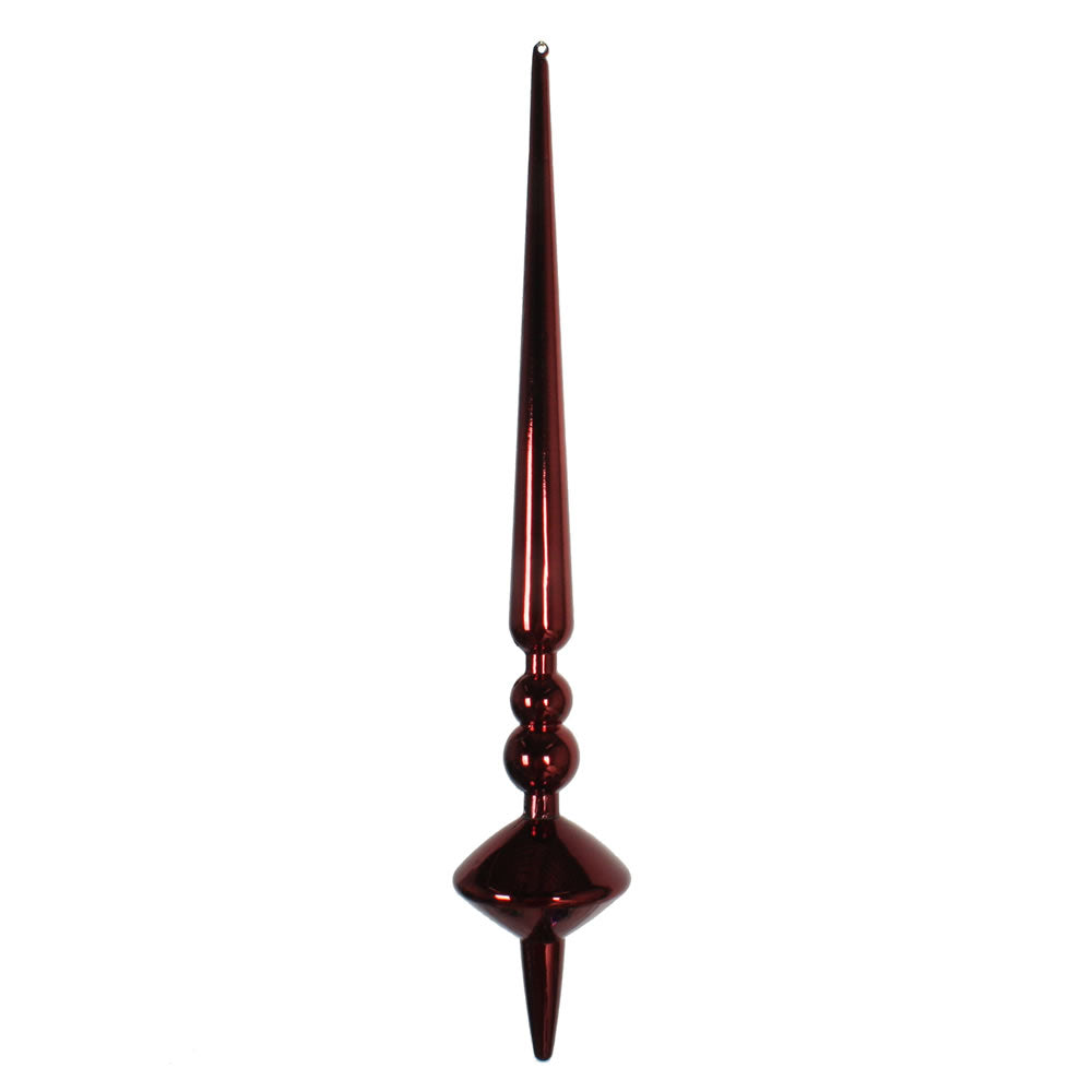 Vickerman 12" Burgundy Shiny Cupola Finial Ornament Pack of 3