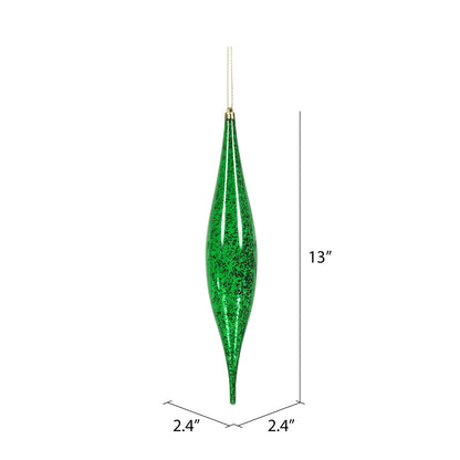 Vickerman 13" Green Mercury Rain Drop Christmas Ornament Pack of 2