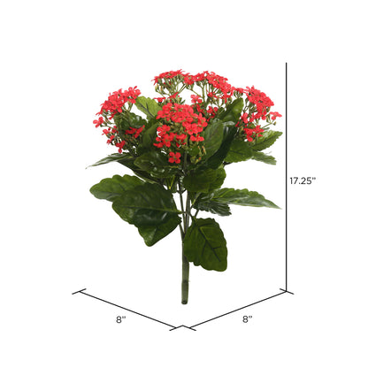 Vickerman 17.25" Artificial Red Kalanchoe Bush.