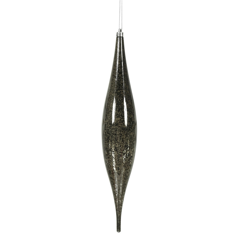 Vickerman 13" Gunmetal Mercury Rain Drop Ornament. Comes 2 per Bag.