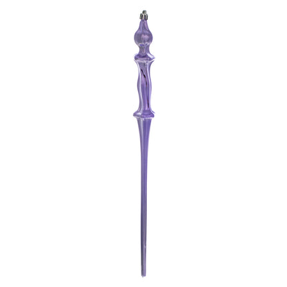 Vickerman 15.7" Lavender Shiny Icicle Ornament with drilled and wired caps. Comes 3 per Box.