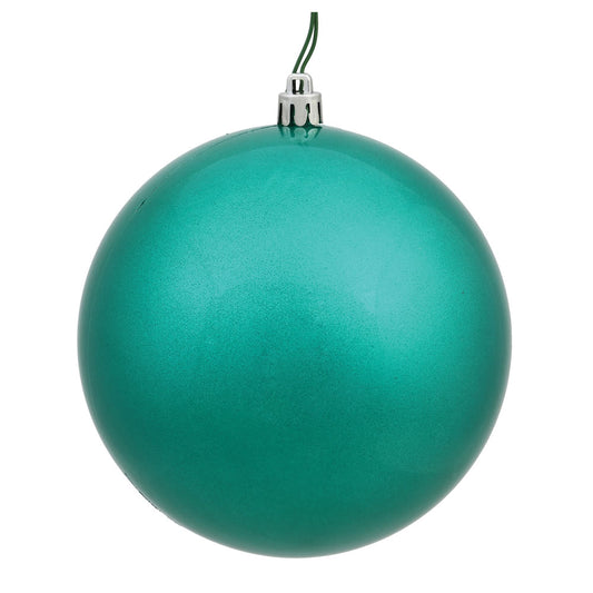 Vickerman 6" Teal Glitter Ball Ornament 4 per Bag
