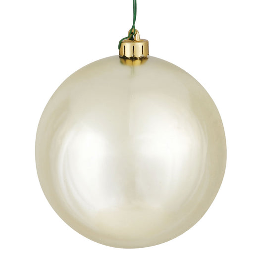Vickerman 3" Champagne Shiny Ball Ornament 12 per Bag